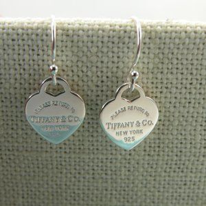 NEW Mini Heart Hook Earrings Return to Tiffany & Co Solid 925 Sterling Silver
